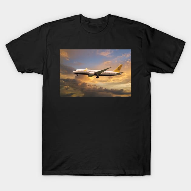 Royal Brunei Boeing 787-8 Dreamliner V8-DLC T-Shirt by aviationart